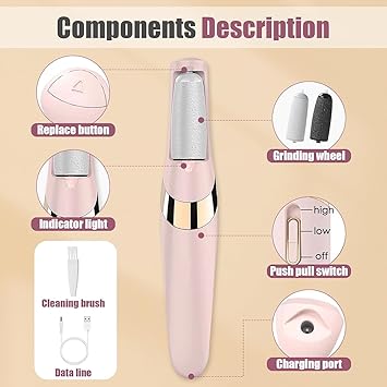 Râpe Électrique Pieds Rechargeable – 2 Vitesses & Lumière LED