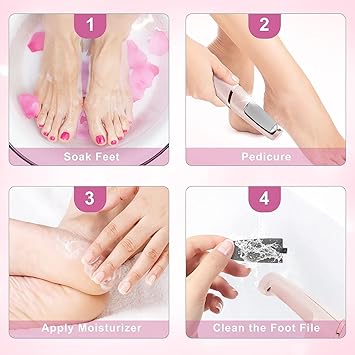 Râpe Électrique Pieds Rechargeable – 2 Vitesses & Lumière LED
