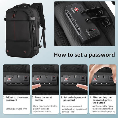 sac à dos de voyage extensible de 60L avec compression sous vide gonflable avec pompe
