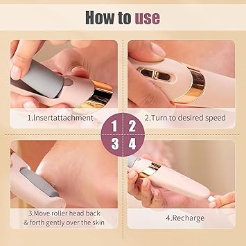 Râpe Électrique Pieds Rechargeable – 2 Vitesses & Lumière LED