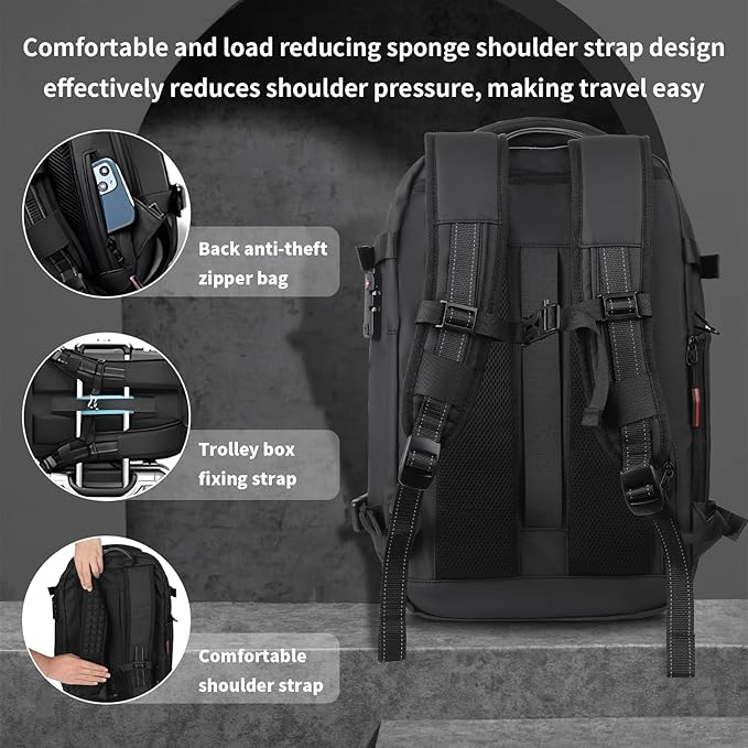 sac à dos de voyage extensible de 60L avec compression sous vide gonflable avec pompe