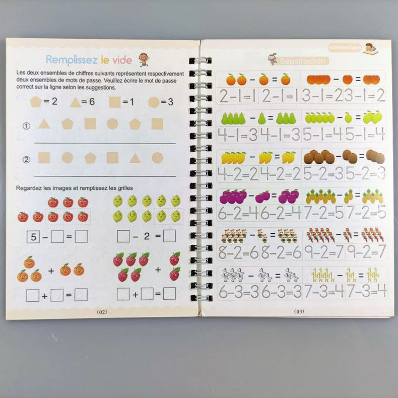 Cahiers Magiques Réutilisables d’Écriture – Apprentissage Ludique pour Enfants – 4 Cahiers